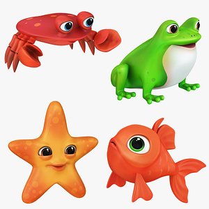 Cartoon Aquatic Creatures Collection 3D