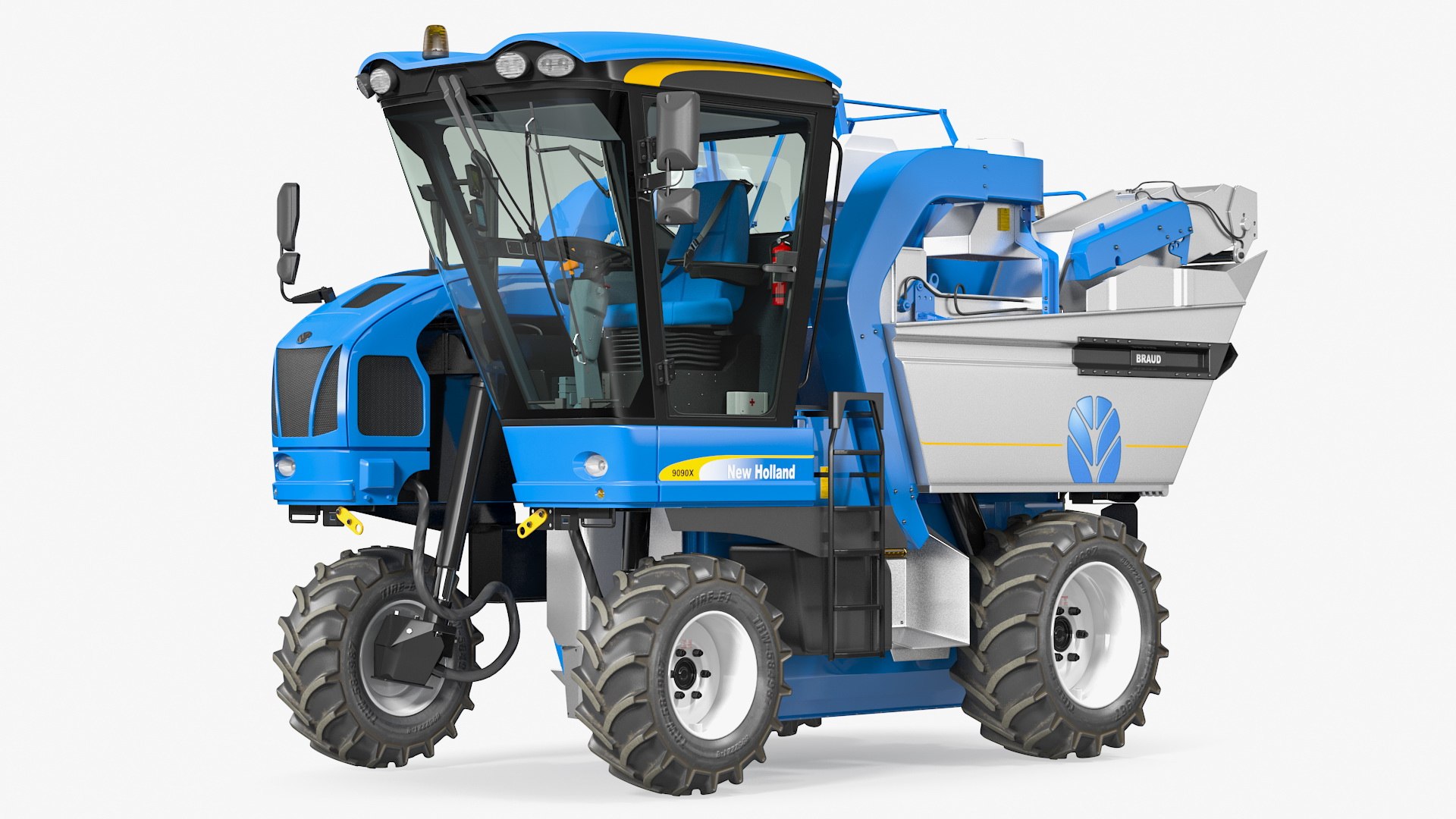 BRAUD 9090X Grape Harvester 3D model preview