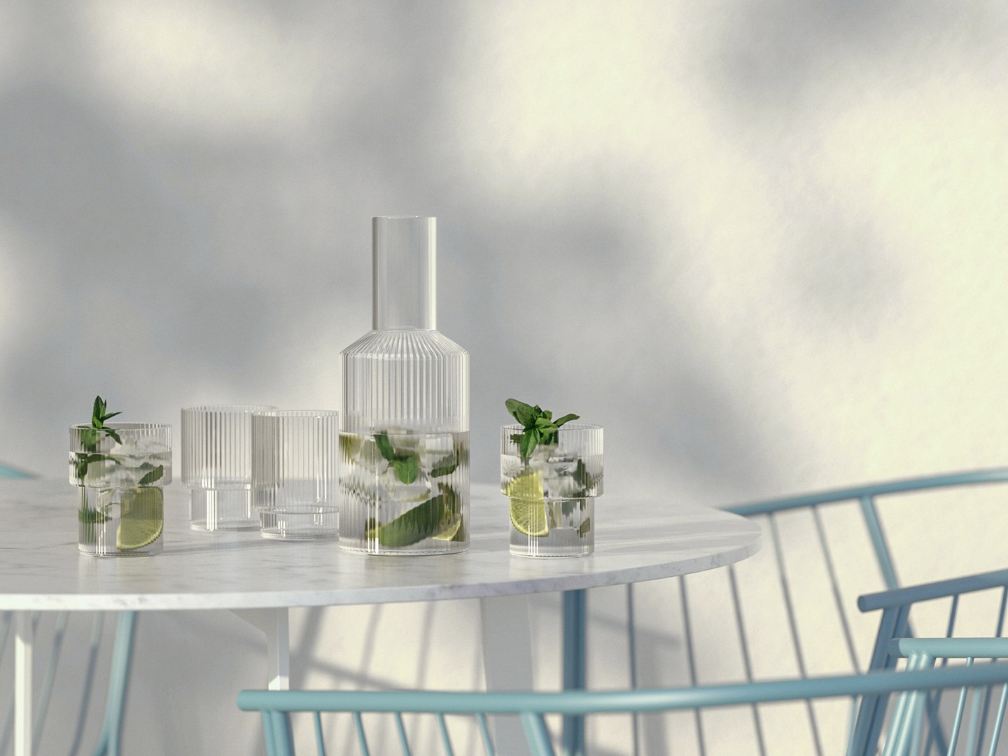 3D Ripple Glass Tableware Set - TurboSquid 2160970