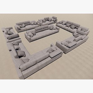 MY sofa01 - 5parts 3D model