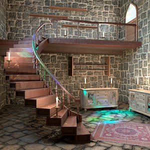 Medieval Castle Study Empty 3D model