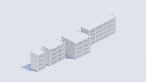 3D model 4types Simple building S size