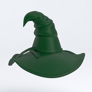 wizard hat leather Green 3D model