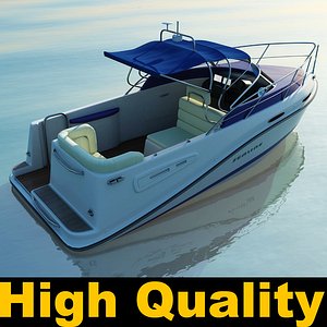 3d model boat motorboat motor