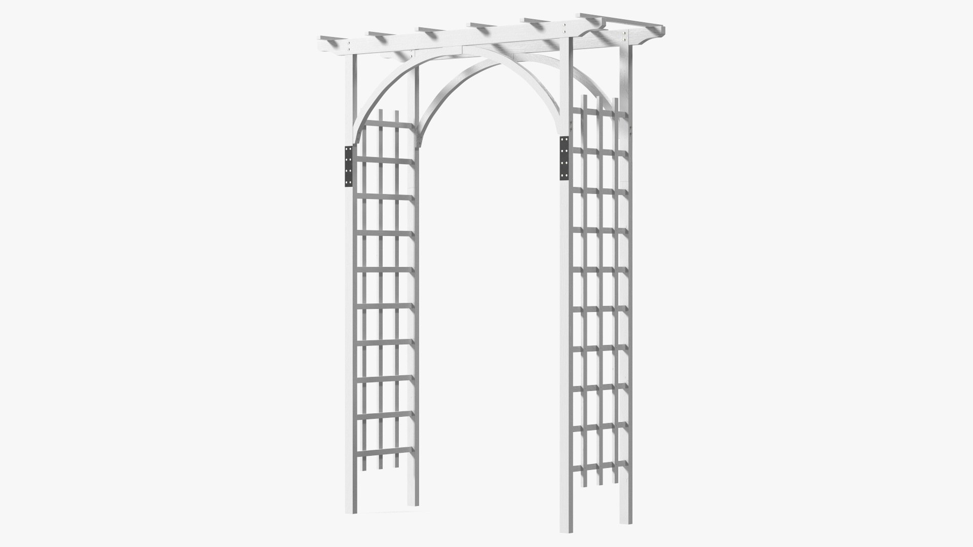 Wooden Garden Arch White 3D model preview