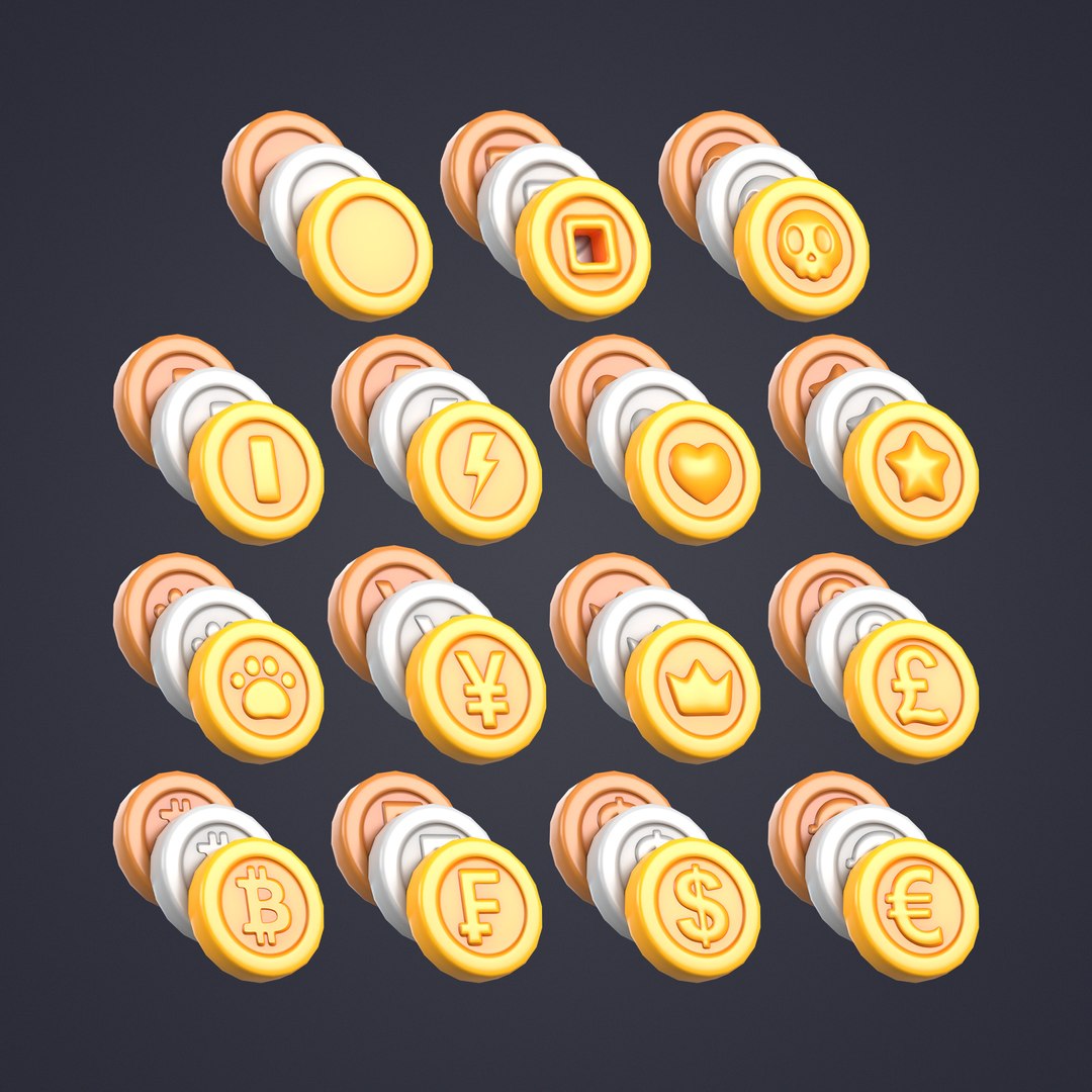 Coin Pack 3D Model - TurboSquid 2084963