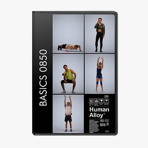3D Basics0850 - A set containing 5 models of male and female adults standing in sport attire doing exer model