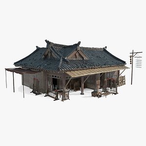 Ancient Asian Architectural Weapons Shop 3D model