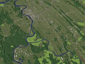Knoxville Tennessee USA in 20 km x 20 km - city and urban