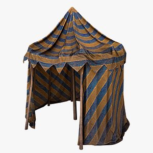 3D Medieval Circus Tent Market Stall