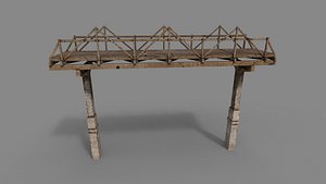 Low poly bridge 3D model