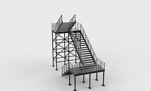 Industrial Stairs Modular 04 3D model 3D model