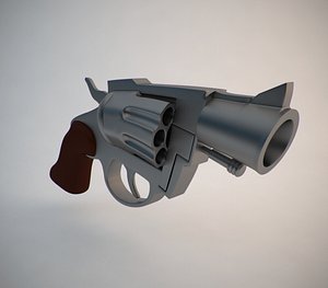 cartoon snub nose revolver 3d model