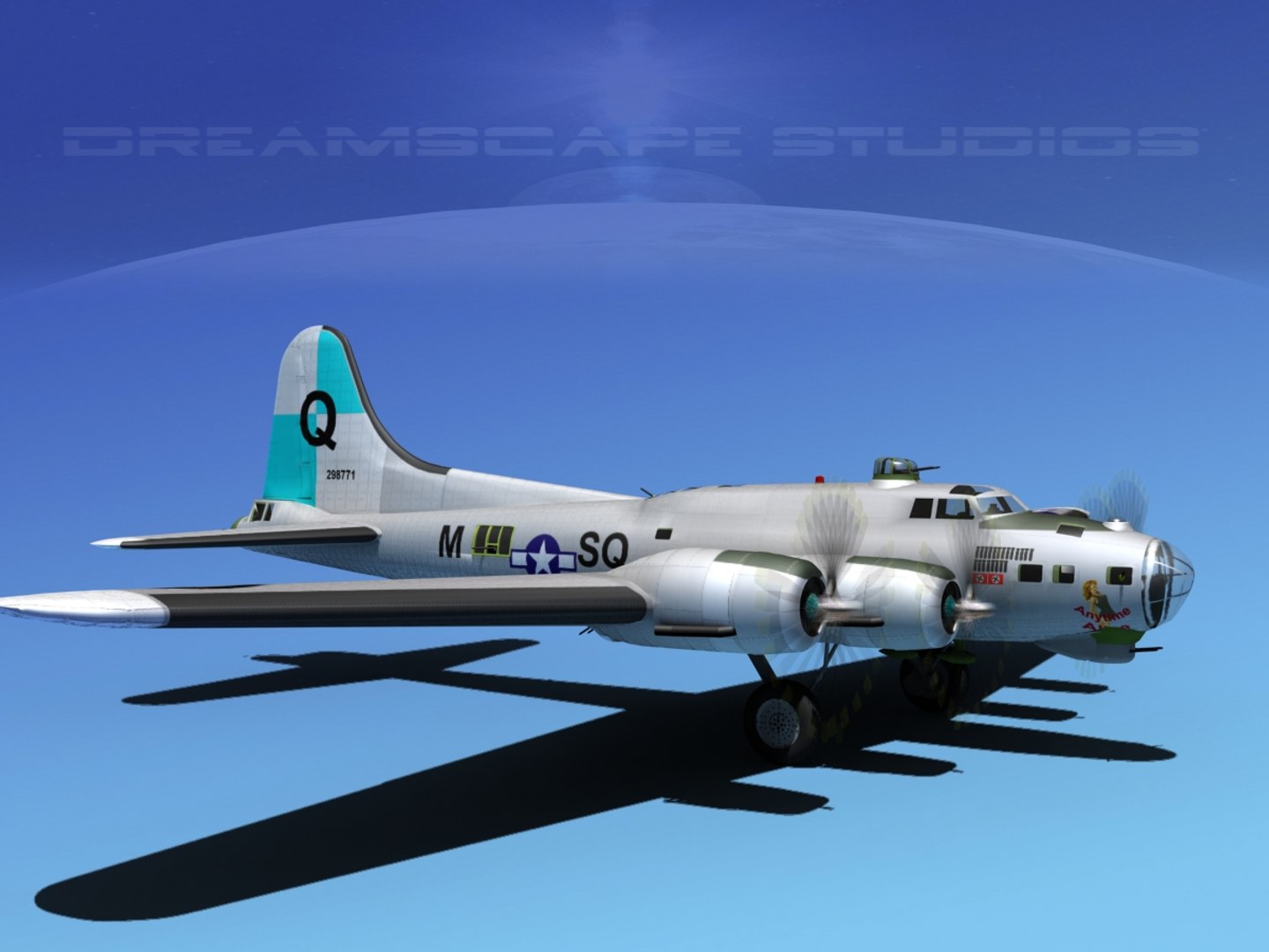 3d B-17 Boeing Flying Fortress Model