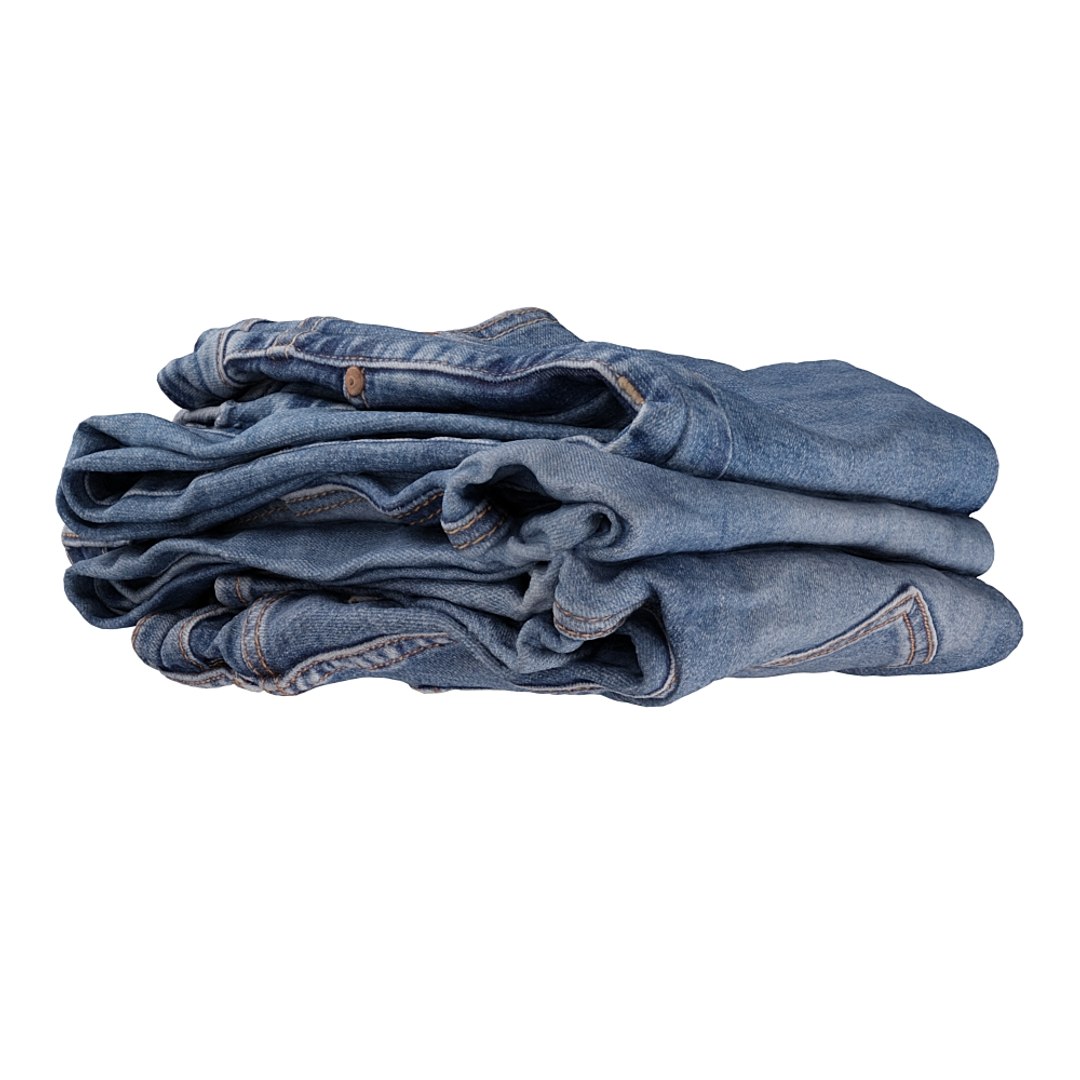 3D womens jeans stack folded - TurboSquid 1573420