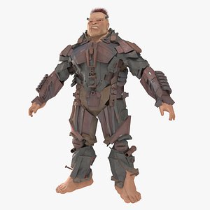 3d rigged cyborg robot model