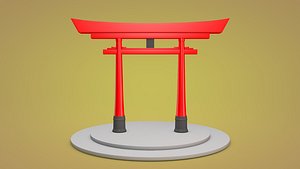 3D japanese japan gate