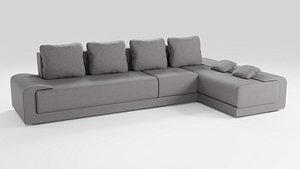 Sofa in dark colors with a modern design and stylish appearance 3D