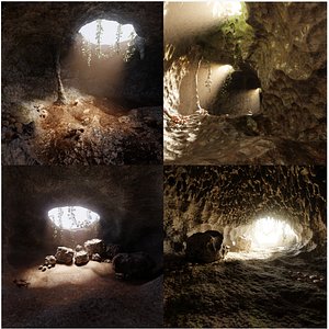 3D model Caves with Vegetation