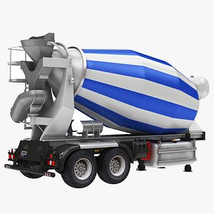 Cement Mixer Truck Trailer 3D model