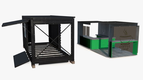 modelo 3d Contenedor de metal Cafe Gris - TurboSquid 2155828