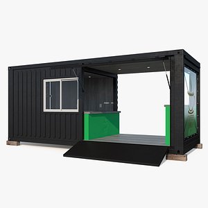 Cafe Metal Container Grey 3D model