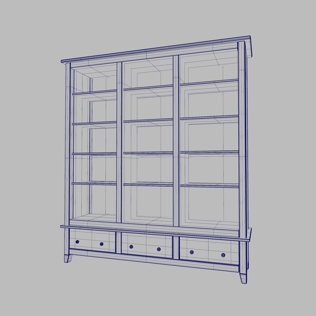 3D Bookcase Model - TurboSquid 2245391