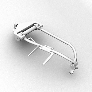 3D model anti aircraft machine gun frame Fliegerbeschussgerat