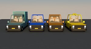 3D model cartoon cars