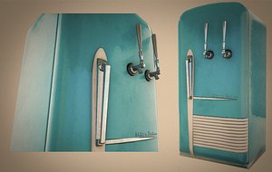 3D retro fridge model