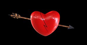3D model Heart and arrow