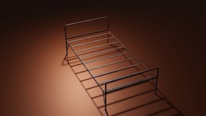 3D Old Rusty Iron Bed