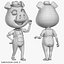 Rigged Cartoon Pig