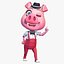 Rigged Cartoon Pig