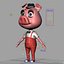 Rigged Cartoon Pig