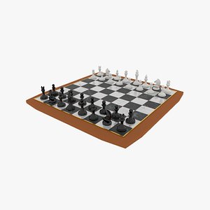 Simple Chess Board 3D model