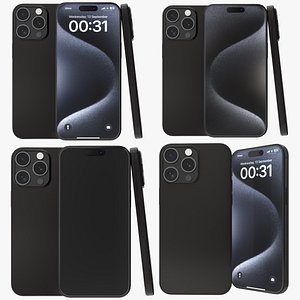 Low Poly Black Generic Smartphone