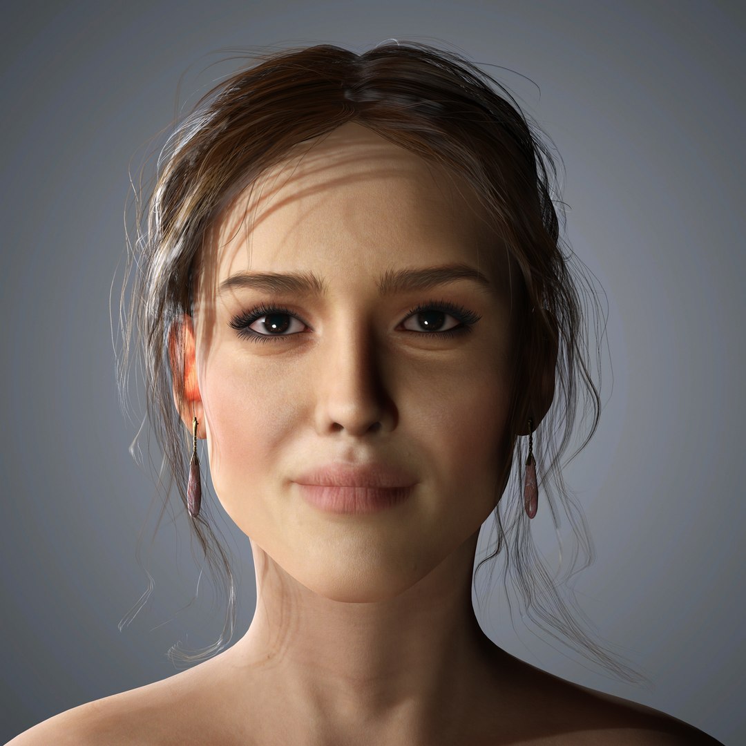 3D Jessica Alba Character 3D Model Low-poly - TurboSquid 2337071