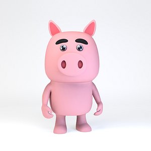 Cartoonish Humanoid Pig Character model
