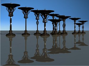 Collection of iron candlesticks