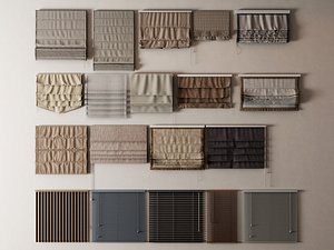 Modern Roman Shades Window Blinds Treatment Decor Pack PBR
