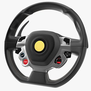 3D model sport car steering wheel