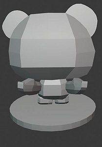 3D model Low Poly Bear Phone Card Holder
