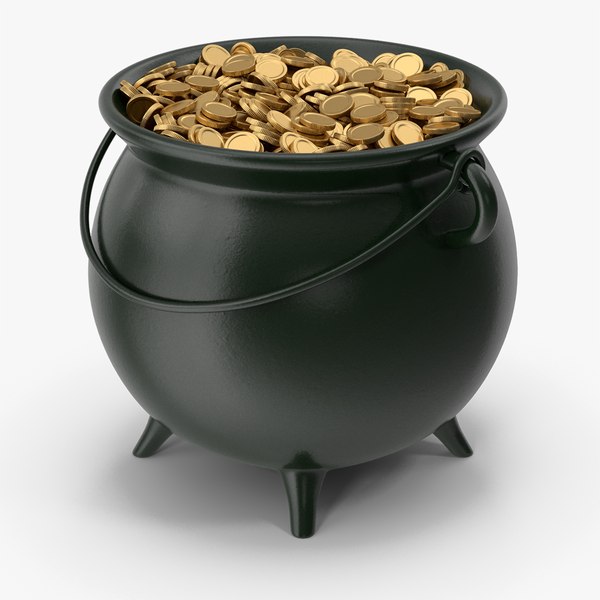 3D Cauldron With Gold Coins