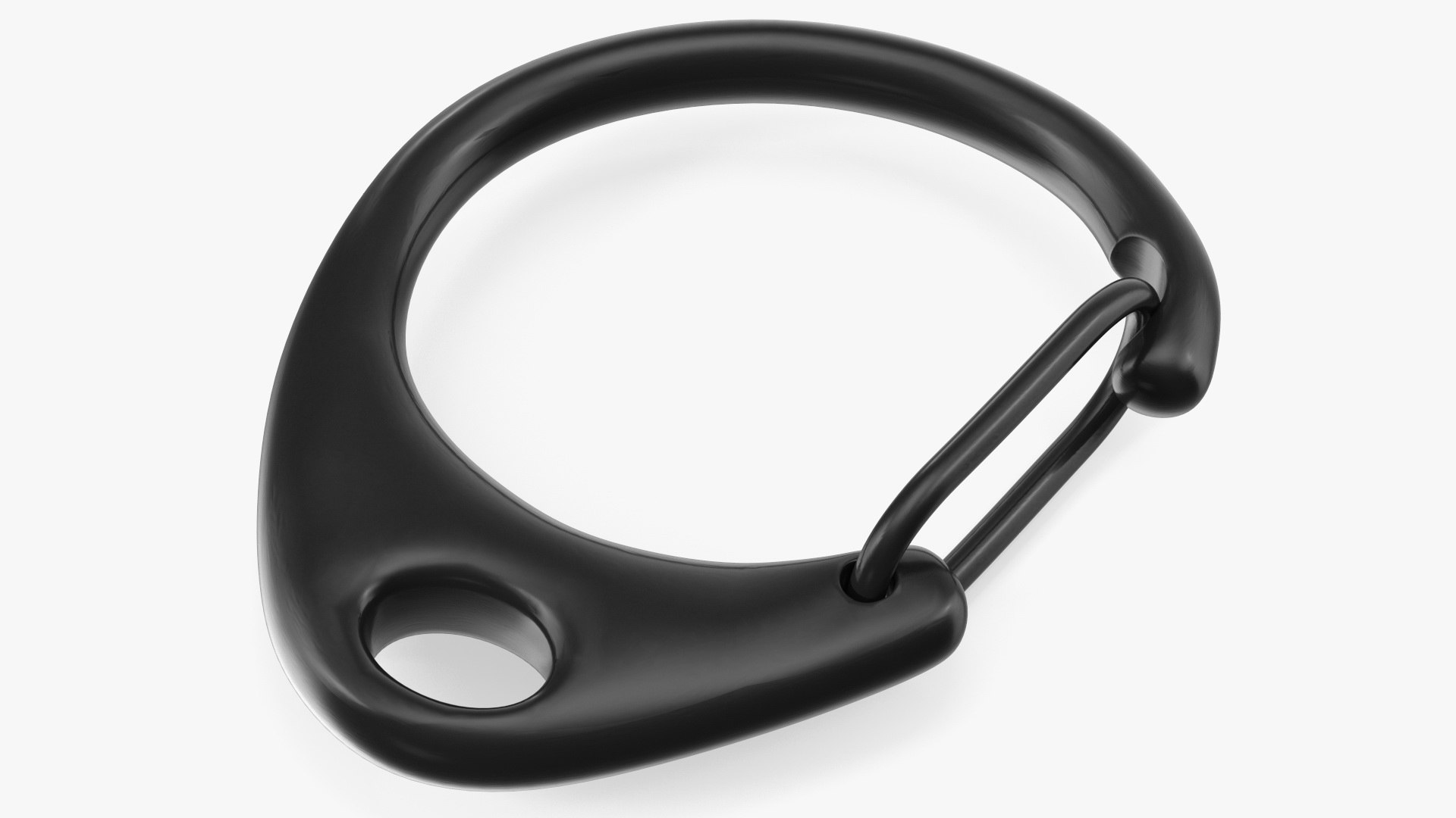 Round Trigger Swivel Clip Black 3D model preview