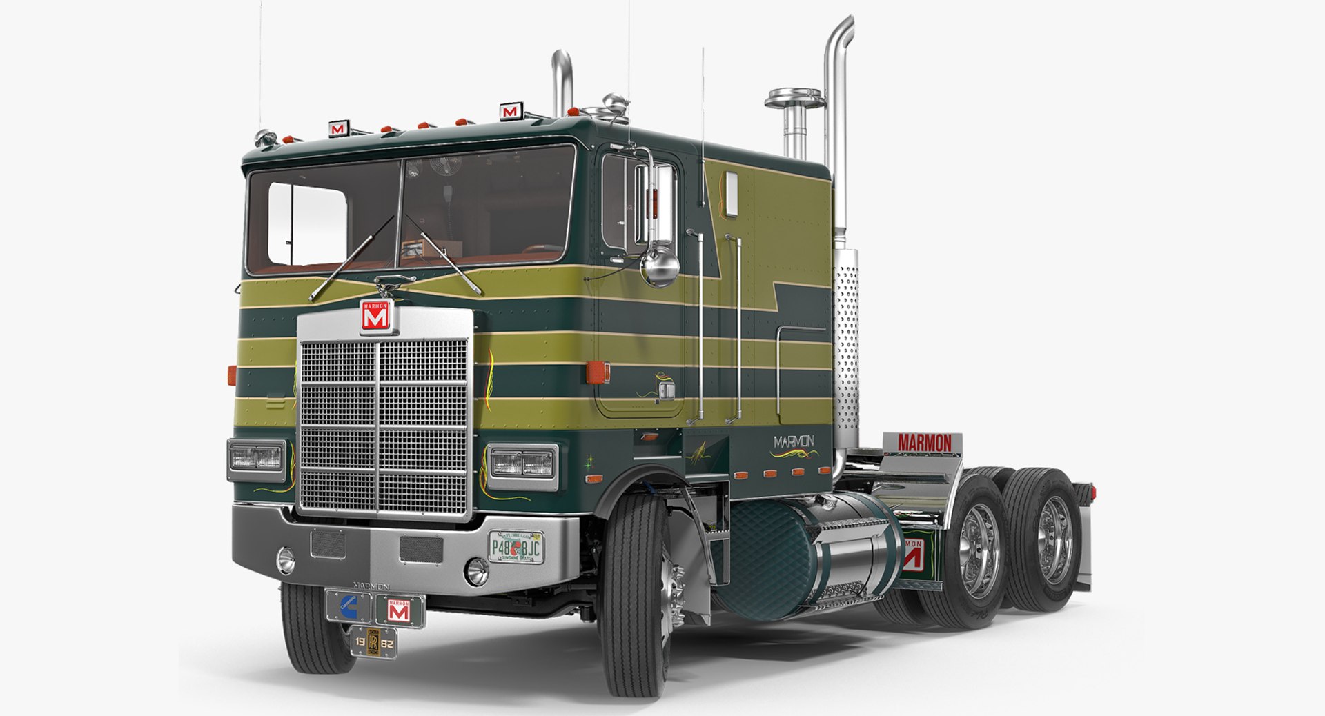 Marmon 110P Truck Rigged 3D model preview