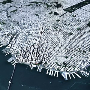 San Francisco With Terrain