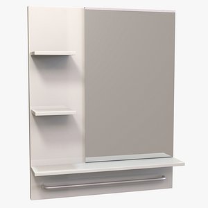 Modern bathroom mirror with shelves