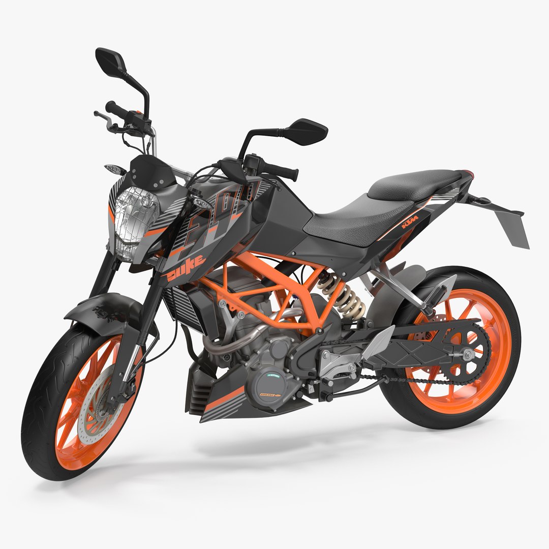 Motorcycle KTM Duke 390 2016 Rigged 3D model preview