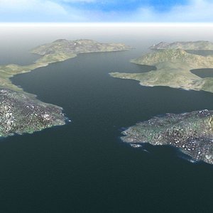 3d ocean islands landscape terrains